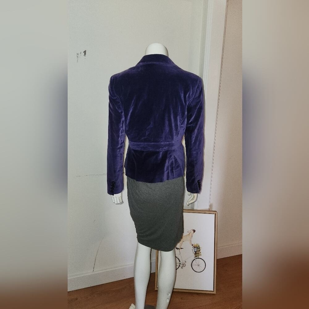 AK Anne Klein Stretch Purple Suede Blazer sz 4 EUC - Picture 15 of 16